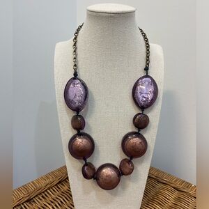 Vintage Large Foil Beaded Necklace